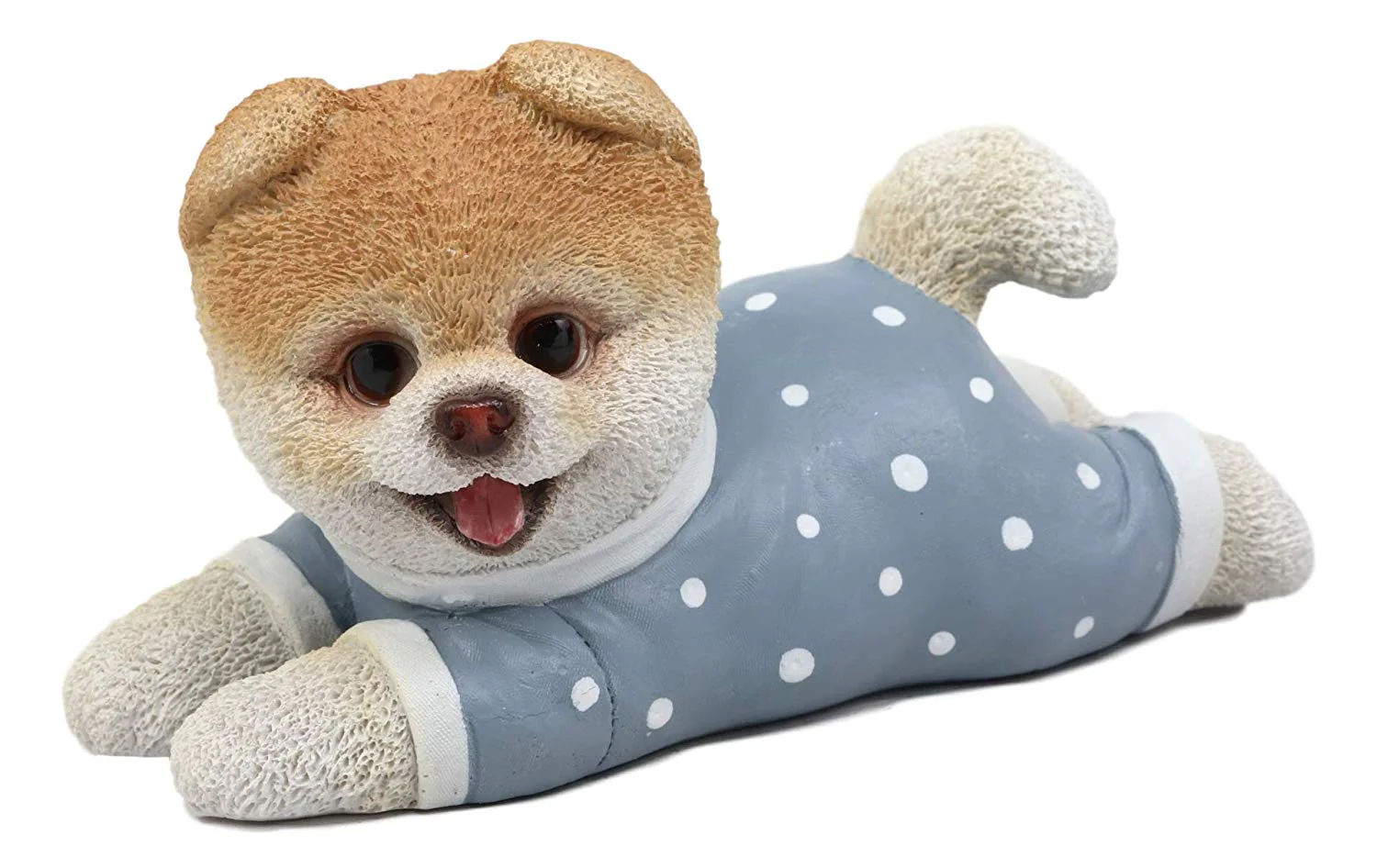 Ebros Polkadot Pajamas Boo The World's Cutest Pomeranian Dog Statue Pet Pal Dogs Collectible Breed Pomeranians Memorial Collectible Resin Decor Figurine with Glass Eyes Official Licensed Sculpture - Image 3