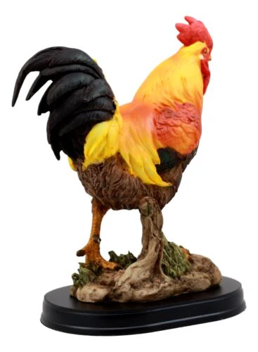 Ebros Proud Country Chicken Rooster Statue with Base 7.5" Tall Resin Sculpture in Vivid Colors - Image 4