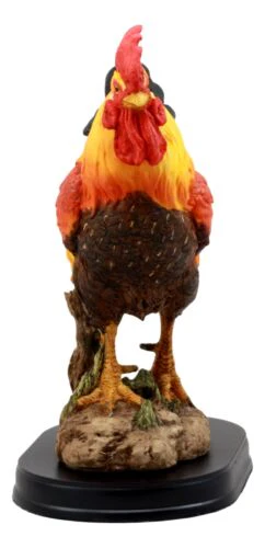 Ebros Proud Country Chicken Rooster Statue with Base 7.5" Tall Resin Sculpture in Vivid Colors - Image 5