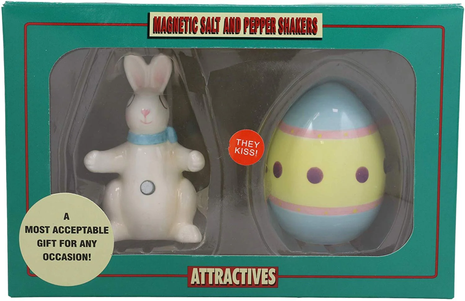 Ebros Rabbit Kissing Giant Egg Salt And Pepper Shakers Magnetic Figurine Set - Image 5