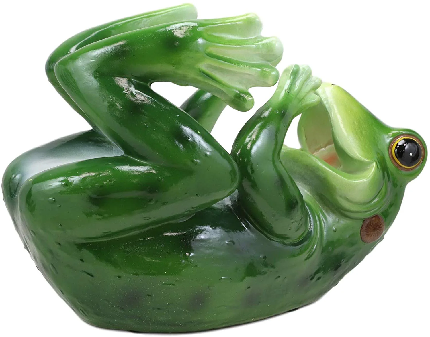 Ebros Rainforest Green Tree Frog Wine Bottle Holder Caddy Figurine 10.25" Long - Image 3