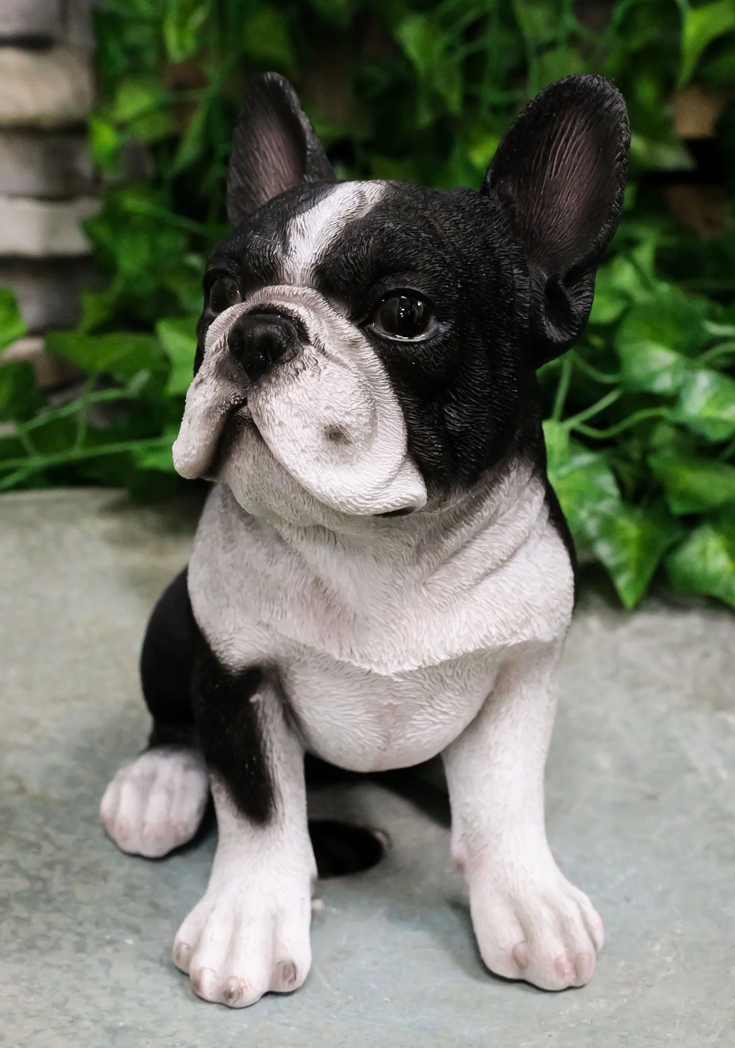 Ebros Realistic Black French Bulldog Puppy Dog with Glass Eyes Statue 7" Tall - Image 8