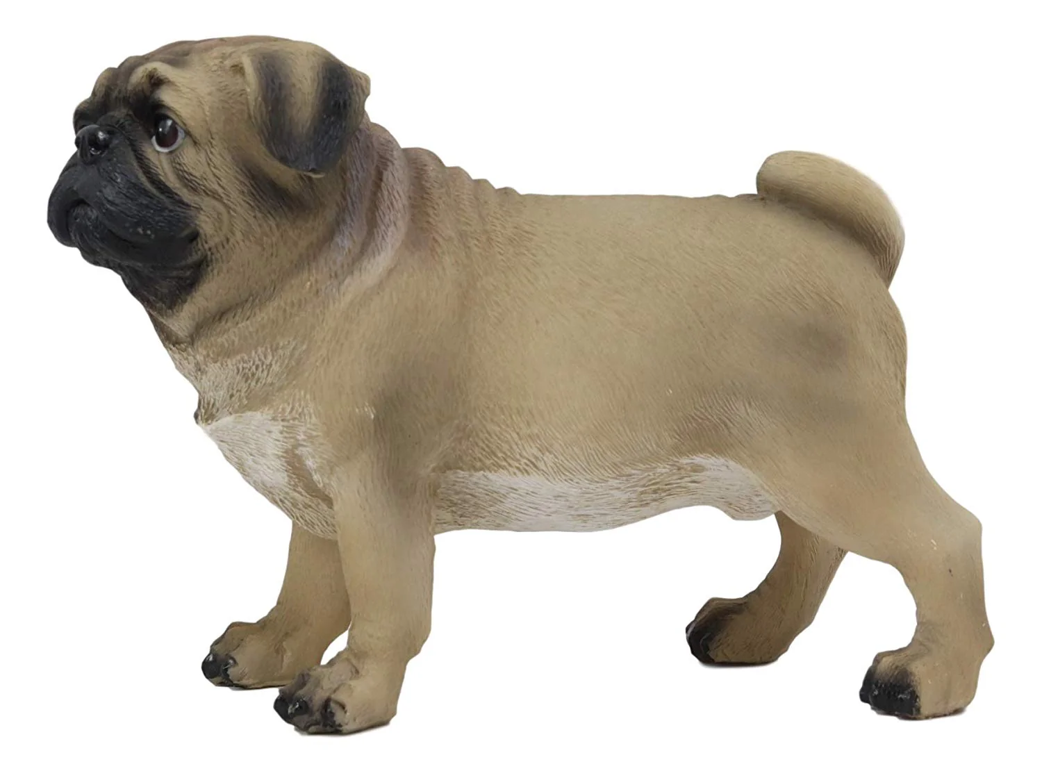 Ebros Realistic Lifelike Adorable Fawn Pug Dog Statue 7.75" L Figurine with Glass Eyes - Image 3