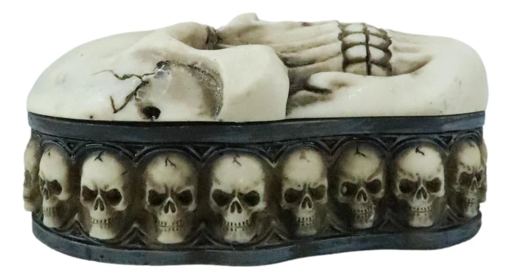 Ebros Reaper Skull Face Trinket Decorative Box Skeleton Graveyard 4.5"L Decor - Image 5