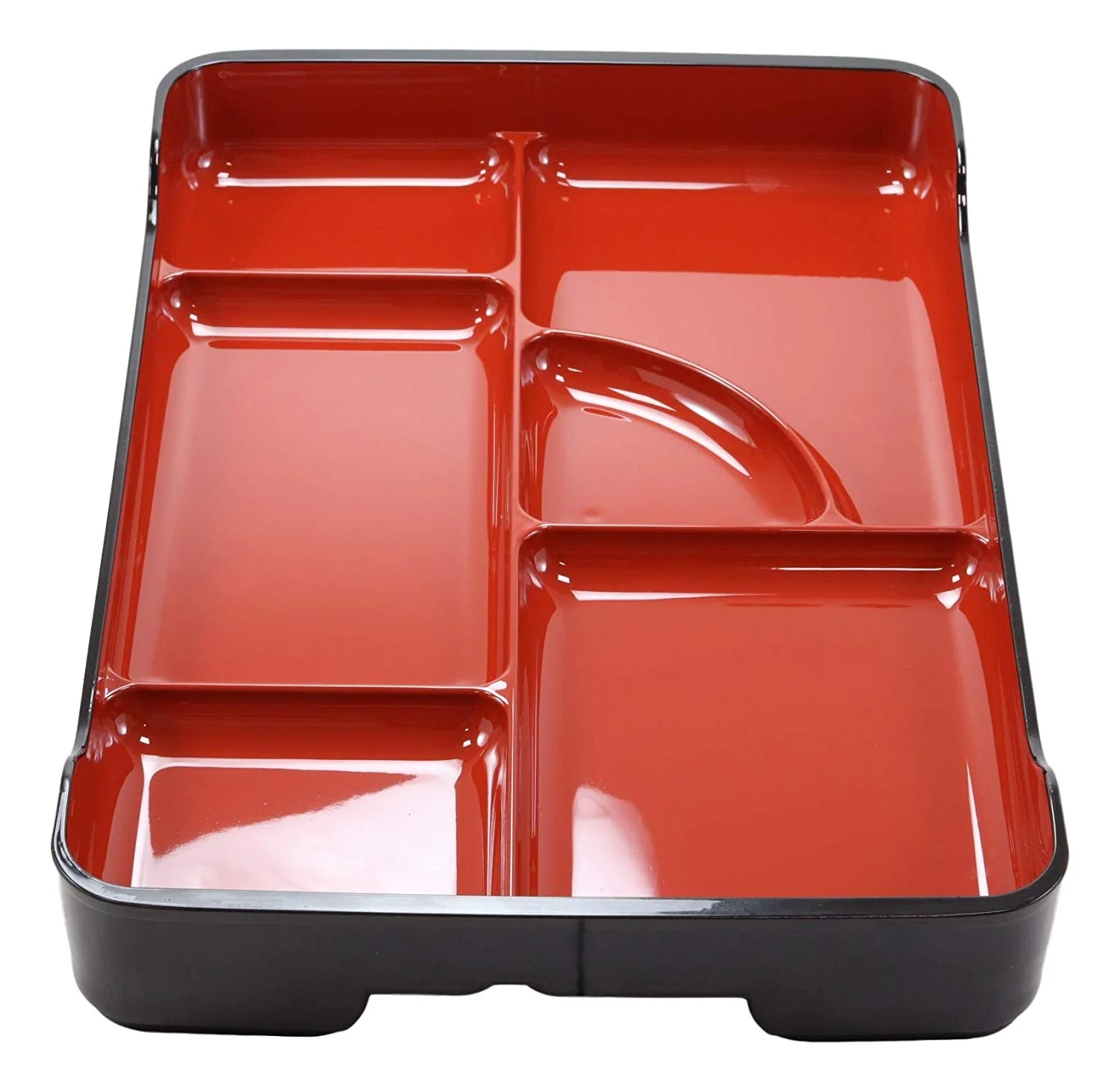 Japanese Large Bento Box With 6 Compartments Lacquered Platter 14"LX9.25"W (5) - Image 2