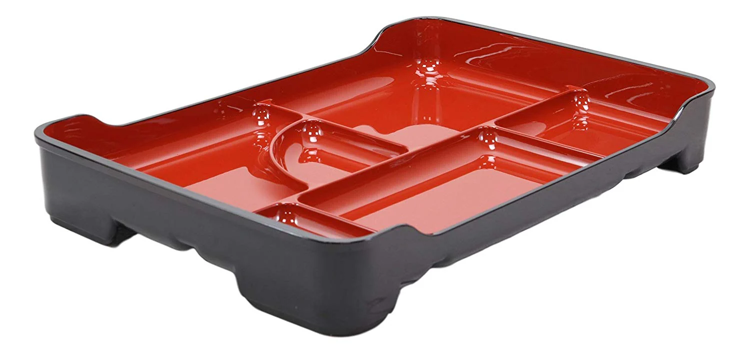 Japanese Large Bento Box With 6 Compartments Lacquered Platter 14"LX9.25"W (5) - Image 5