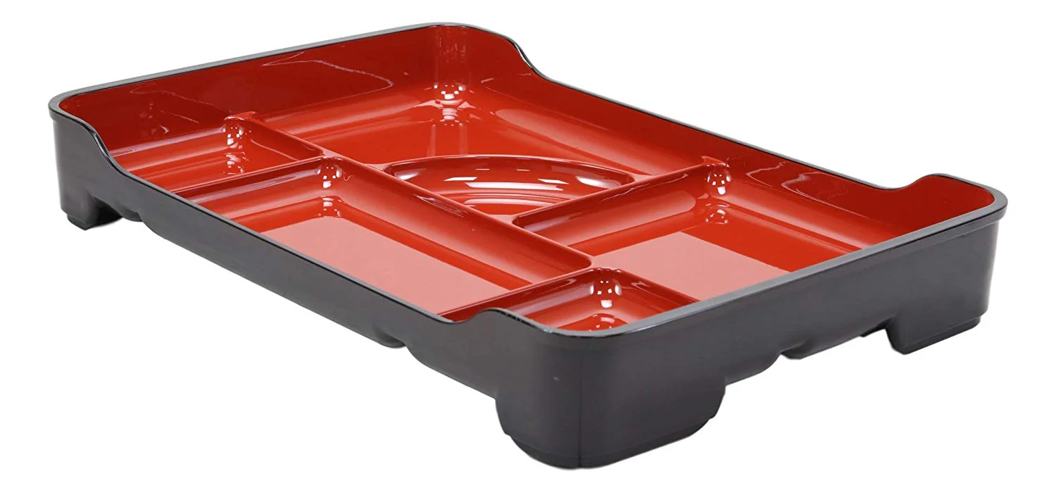 Japanese Large Bento Box With 6 Compartments Lacquered Platter 14"LX9.25"W (5) - Image 6
