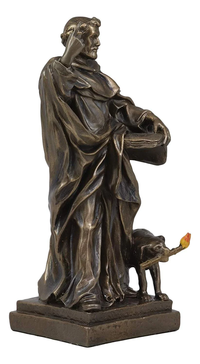 Catholic Priest Saint Dominic of Osma with Hound Dog Statue Patron Of Astronomy - Image 4