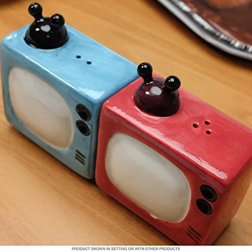Ebros Retro Televisions Ceramic Magnetic Salt Pepper Shakers Set - Image 4