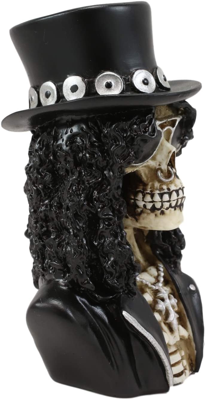 Ebros Rock Guitarist Sklash Skull Skeleton Bust Miniature Figurine 4.25"H - Image 4