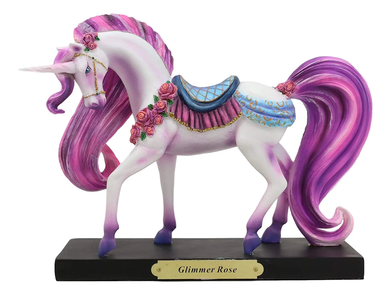 Ebros Rose Khan Fantasy Glimmer Rose Unicorn Mare Horse Figurine 7.75"W Statue - Image 4