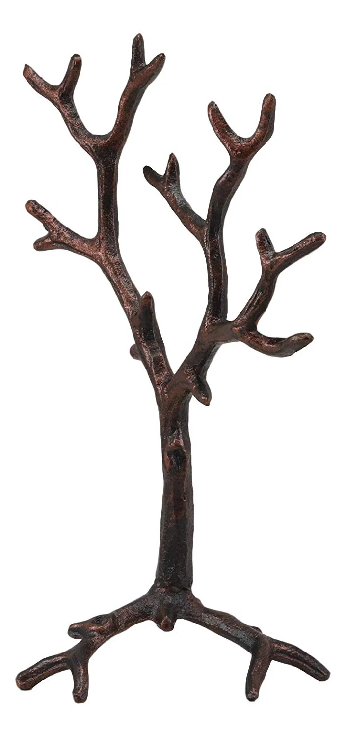 Rustic Fashion Rings Necklace Barren Jewelry Tree Display Holder Hooks Metal Art - Image 2