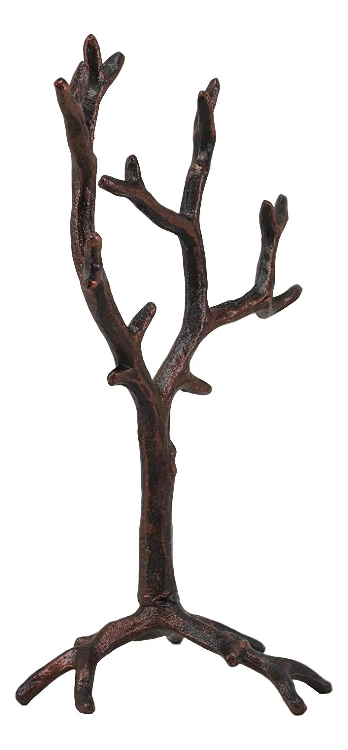 Rustic Fashion Rings Necklace Barren Jewelry Tree Display Holder Hooks Metal Art - Image 3