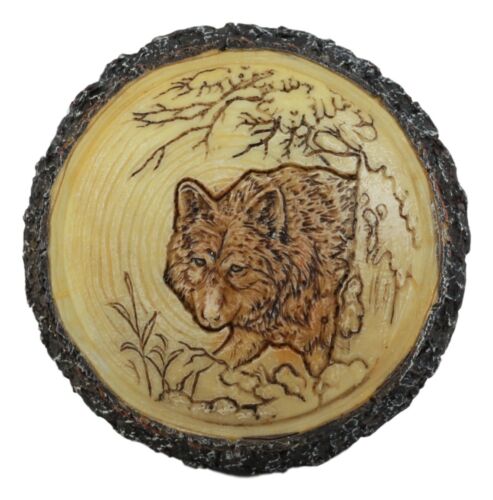 Ebros Rustic Faux Wood Alpha Wolf Jewelry Box Figurine 4" Diameter - Image 5