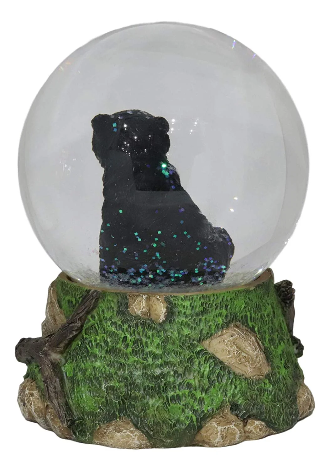 Ebros Rustic Woodlands American Sitting Ursus Black Bear Glitter Water Globe Decor - Image 3