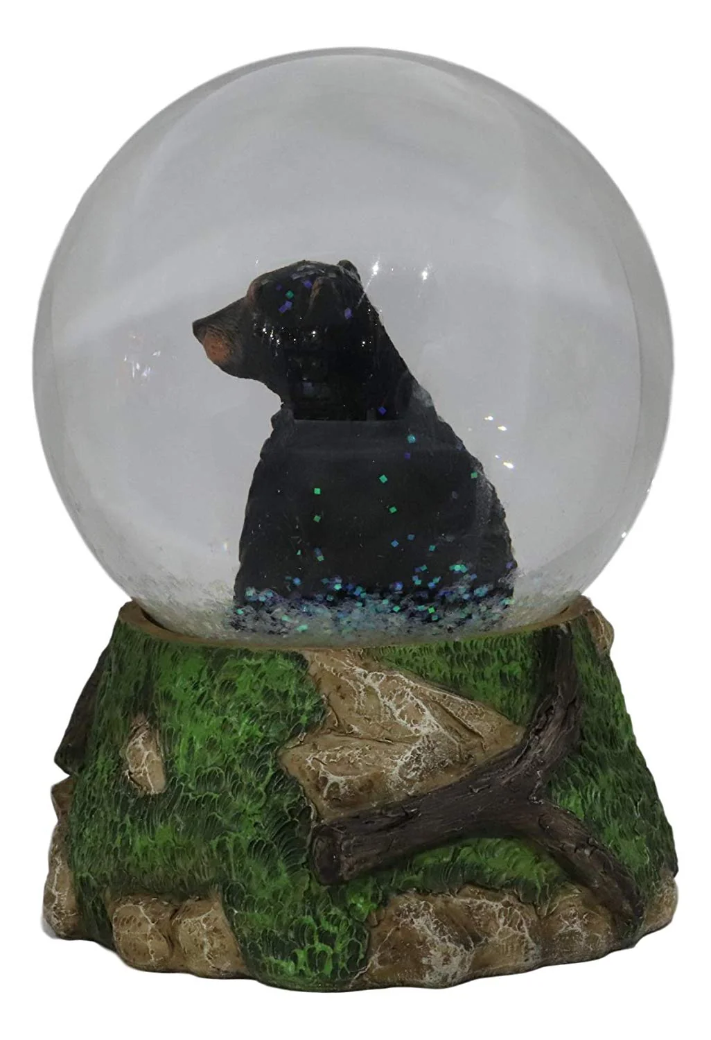 Ebros Rustic Woodlands American Sitting Ursus Black Bear Glitter Water Globe Decor - Image 4