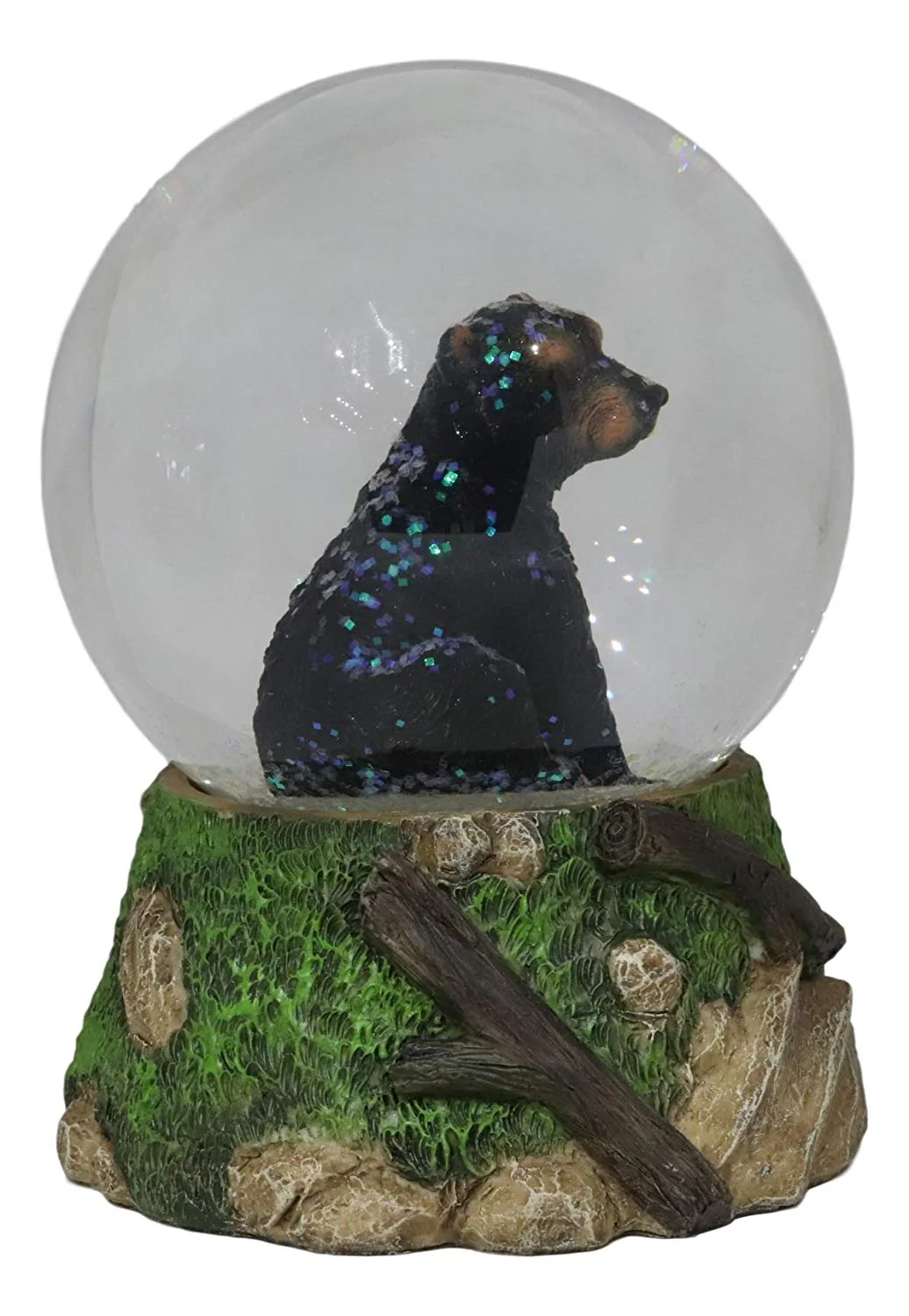 Ebros Rustic Woodlands American Sitting Ursus Black Bear Glitter Water Globe Decor - Image 5