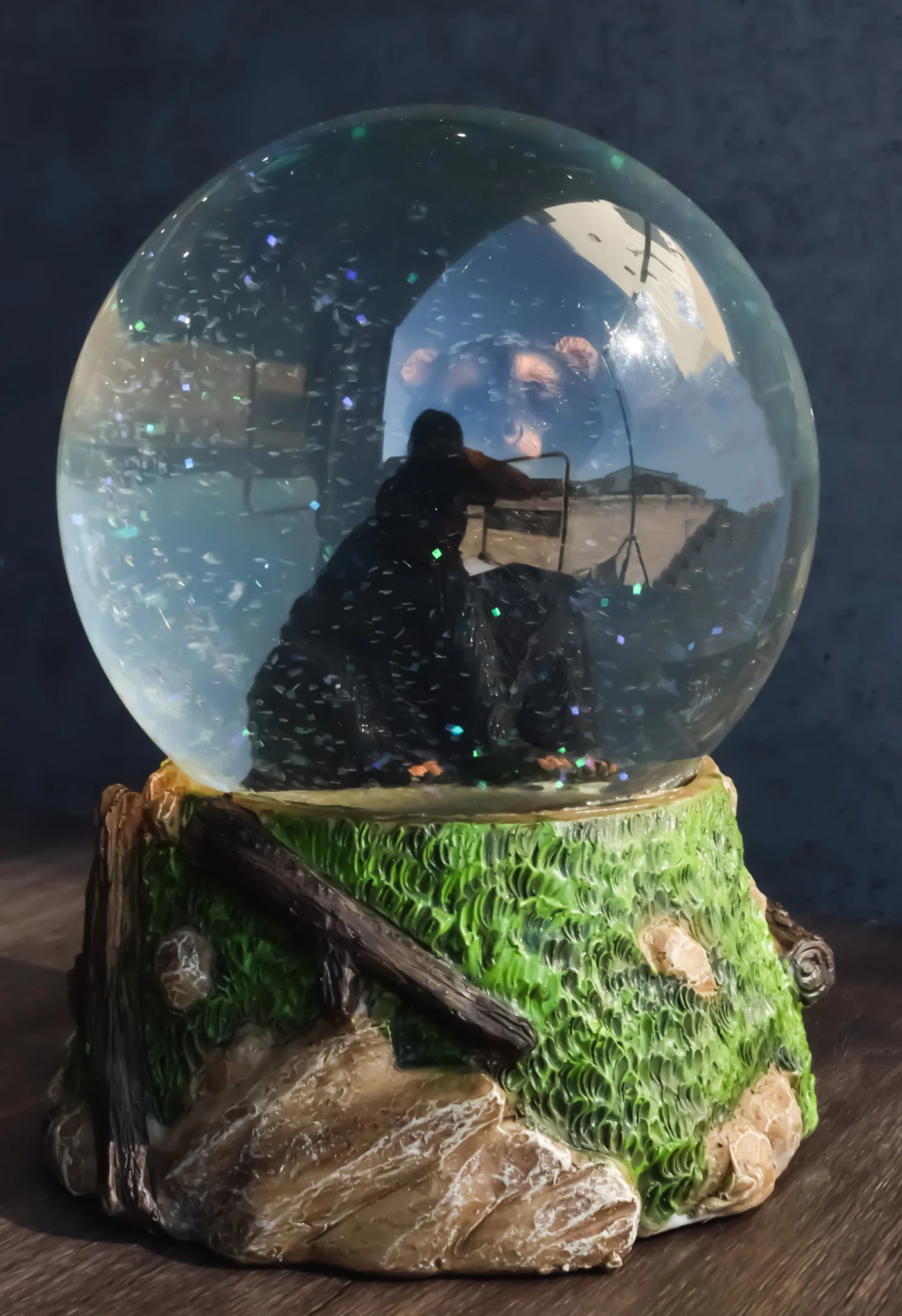 Ebros Rustic Woodlands American Sitting Ursus Black Bear Glitter Water Globe Decor - Image 6