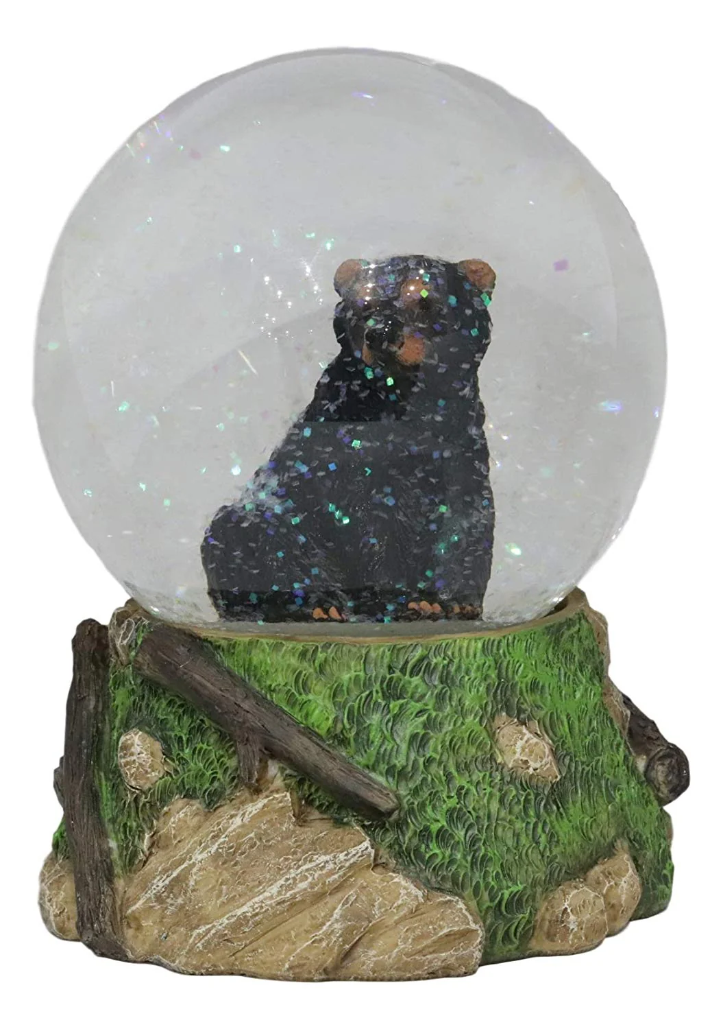 Ebros Rustic Woodlands American Sitting Ursus Black Bear Glitter Water Globe Decor - Image 7
