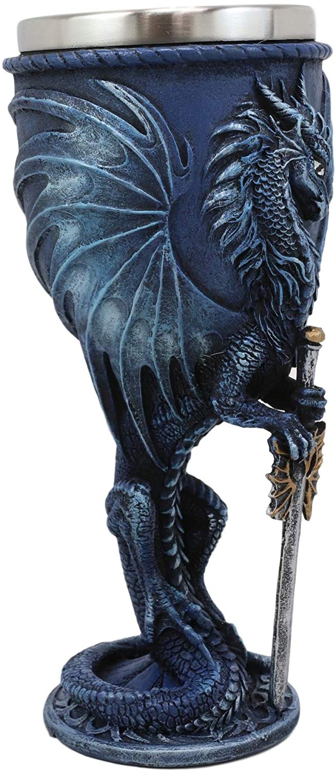 Ebros Ruth Thompson Dragon's Lair Sea Blade Drake 8oz Wine Goblet Chalice Cup - Image 5
