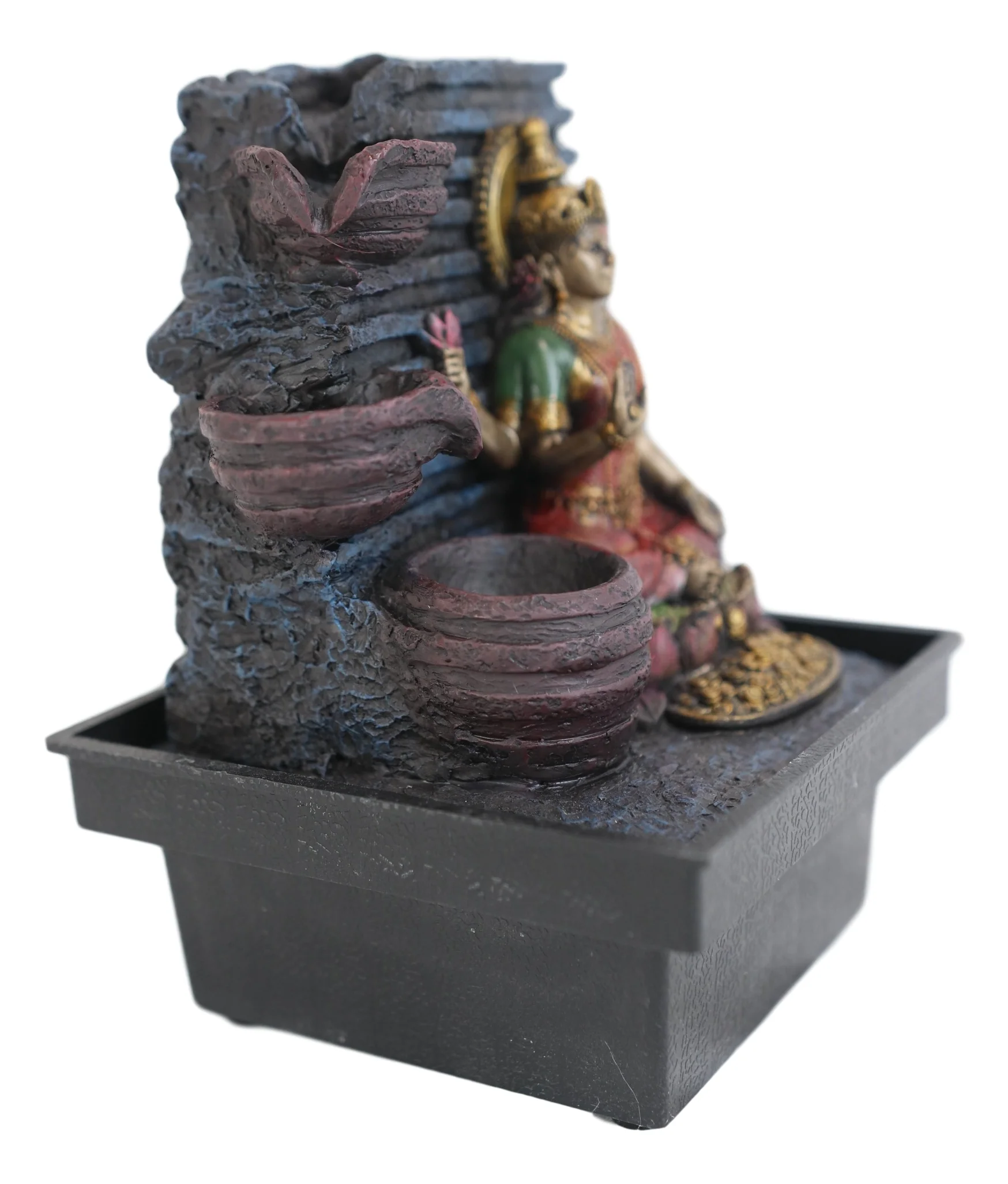 Ebros Sacred Hindu Goddess Lakshmi Flowing Water Fountain Resin Home Decor - Image 5