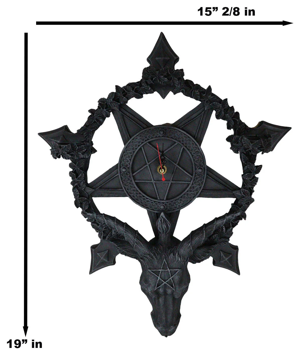 Ebros Samael Lilith Baphomet Hanging Wall Clock Candle Holder Decor Plaque 19" H - Image 3