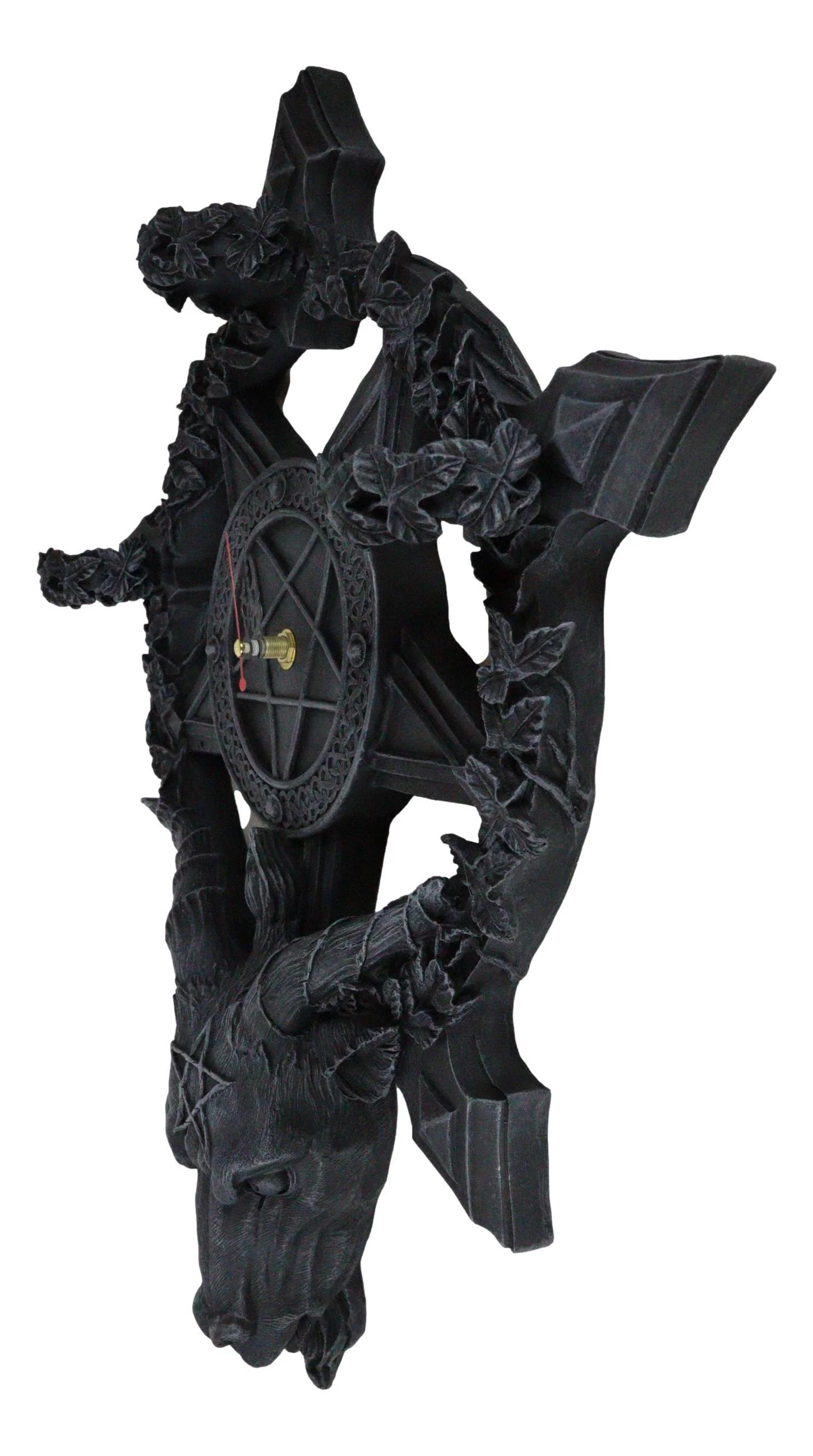 Ebros Samael Lilith Baphomet Hanging Wall Clock Candle Holder Decor Plaque 19" H - Image 8