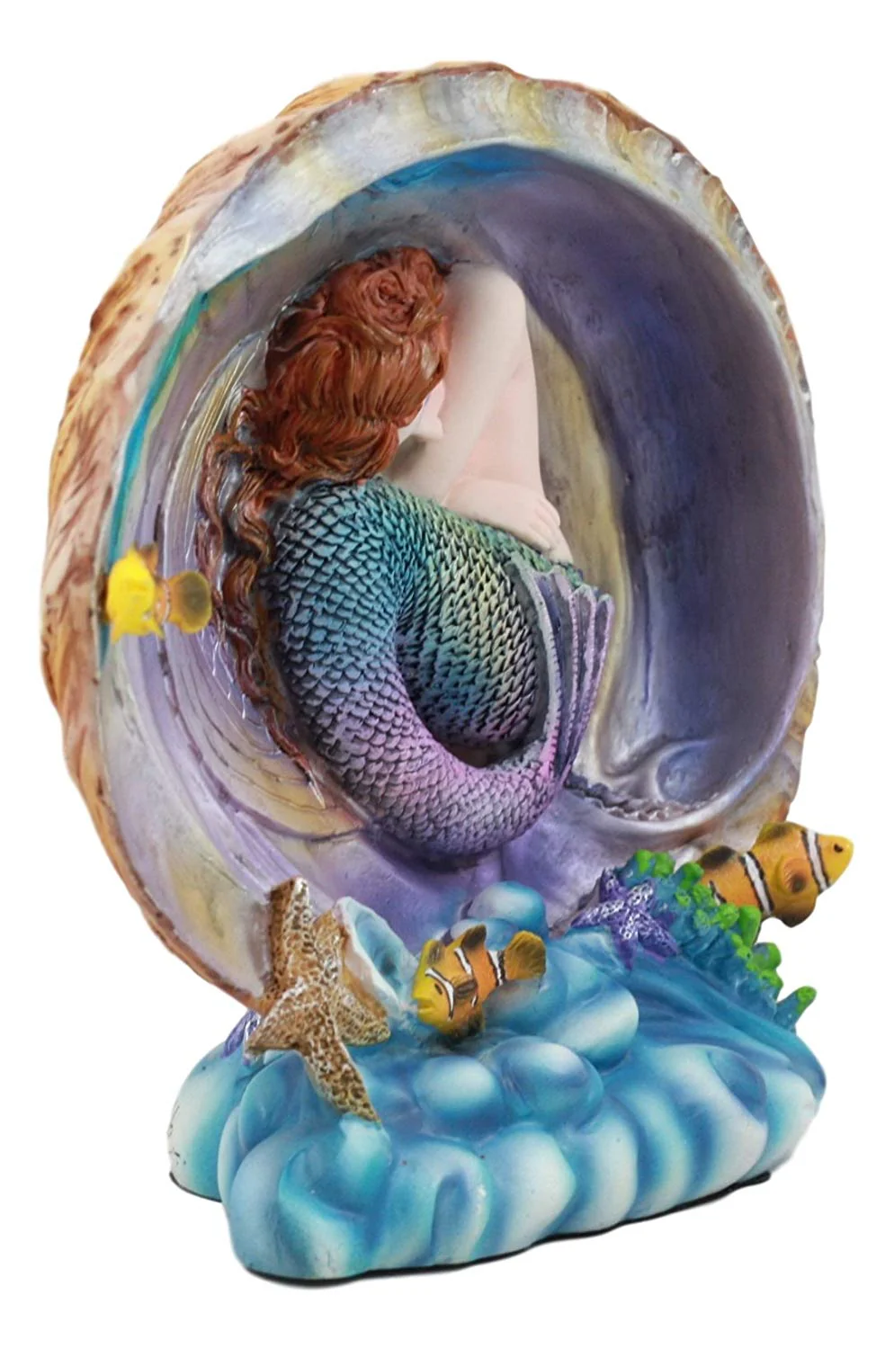 Ebros Sheila Wolk Mermaid Pearl Sleeping Mermaid Inside An Oyster Shell Statue - Image 3