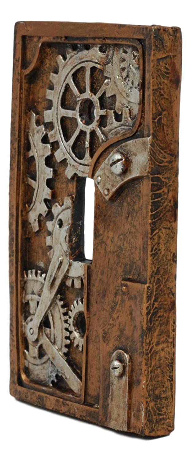 Ebros Steampunk Clockwork Gearwork Design Wall Light Switch Plate Set of 4 - Image 2