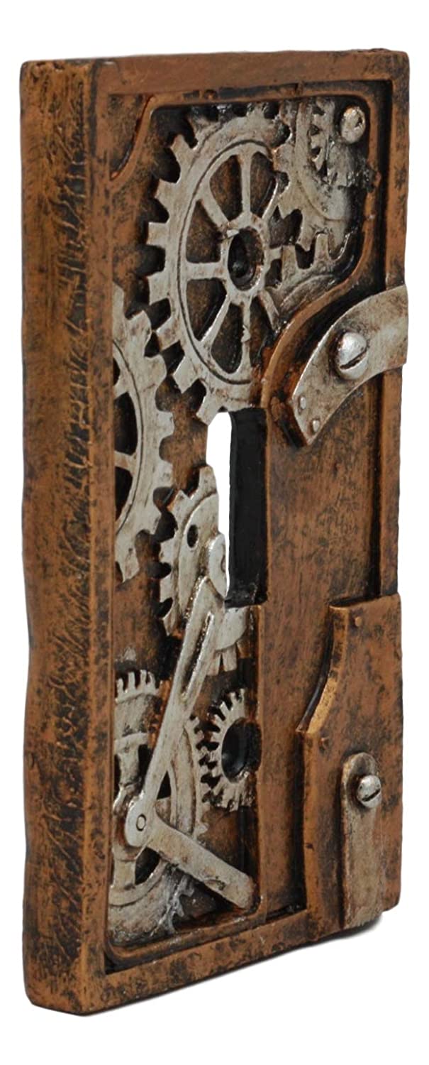 Ebros Steampunk Clockwork Gearwork Design Wall Light Switch Plate Set of 4 - Image 3