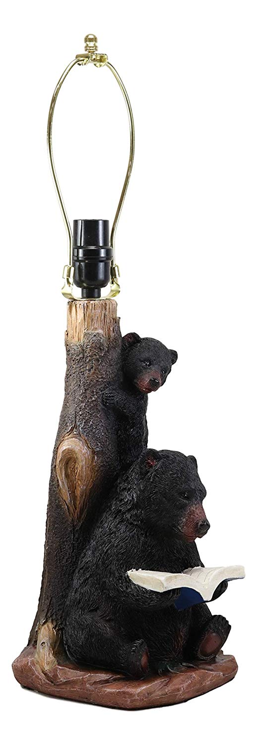 Ebros Story Time Fable Mother Bear Reading Book To Her Cub By Tree Table Lamp - Image 2