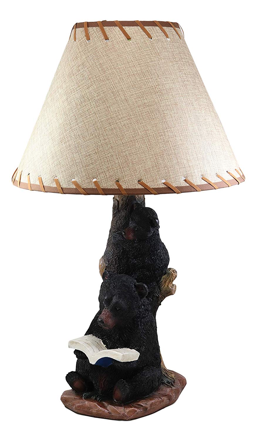 Ebros Story Time Fable Mother Bear Reading Book To Her Cub By Tree Table Lamp - Image 6