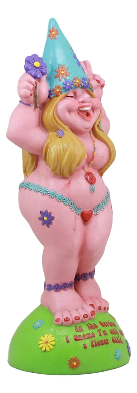 Ebros Summer Of Love Flower Child Hippie Lady Gnome Statue Peace Lovin Mrs Gnome - Image 6
