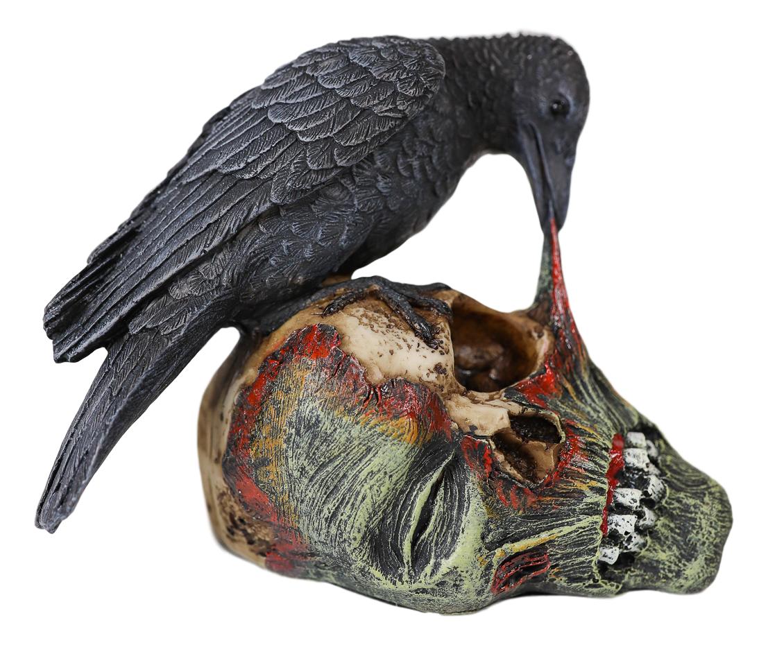 Ebros T Virus Infected Raven Crow Feeding on Zombie Flesh Decorative Figurine 4.25"H - Image 3