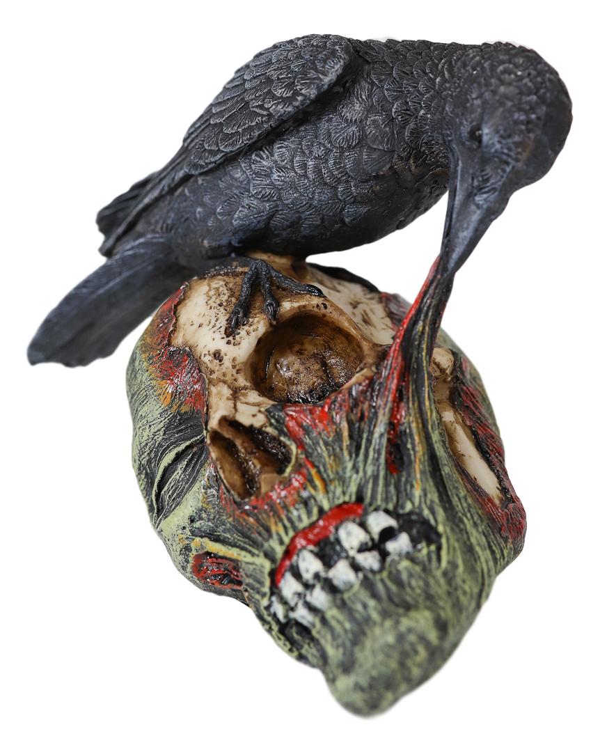 Ebros T Virus Infected Raven Crow Feeding on Zombie Flesh Decorative Figurine 4.25"H - Image 4