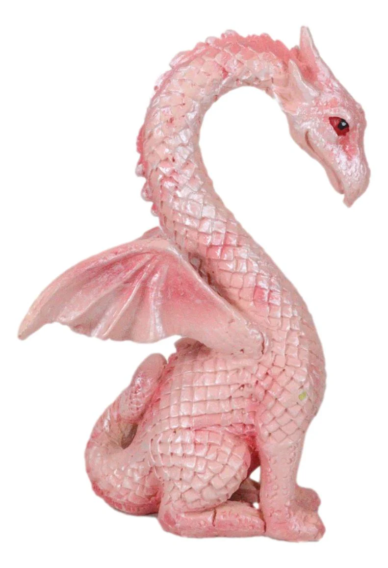 Ebros Valentines Cupid Love Dragon Couple Set of Two Blue and Pink Dragon Statue - Image 7