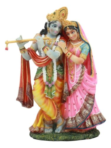 Vedic Radha And Krishna Statue Avatar Of Vishnu Shakti God's Divine Love 8"H - Image 3