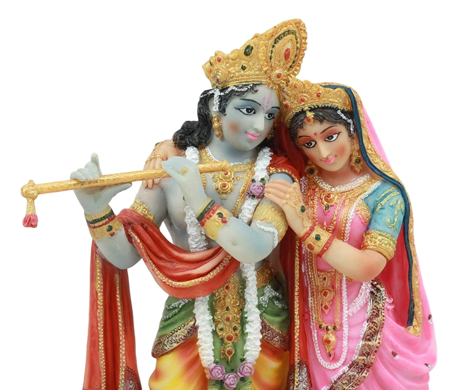 Vedic Radha And Krishna Statue Avatar Of Vishnu Shakti God's Divine Love 8"H - Image 5