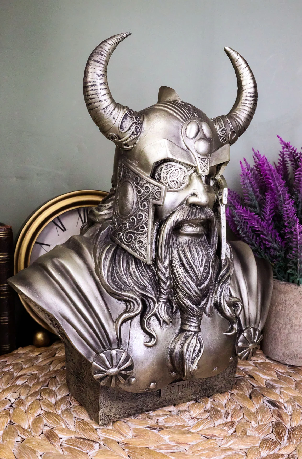 Ebros Warrior God Odin The Alfather Bust Statue 12"H Norse Viking God Odin Ruler Of Asgard Sculptural Figurine - Image 7
