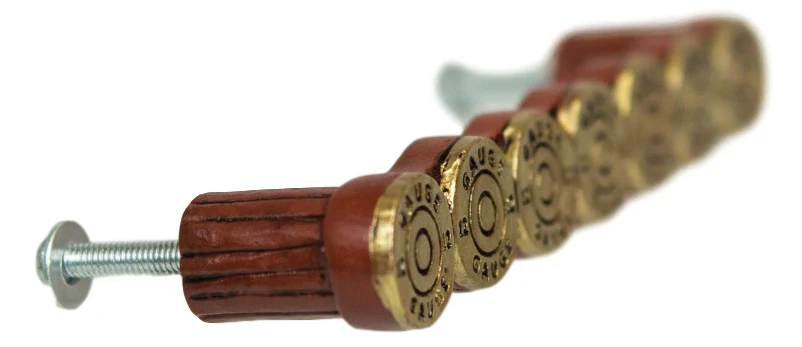 Ebros Western Shotgun Shell Casing Drawer Cabinet Pull Knobs Hardware Pack of 4 - Image 2