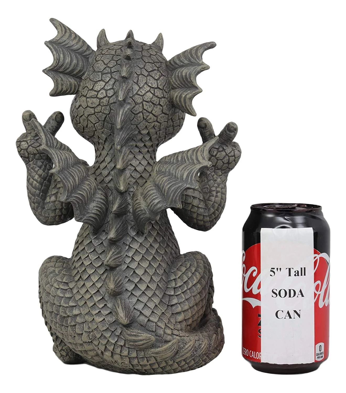 Ebros Whimsical Garden Dragon with Hippie Peace Sign Gesture Statue 10.5" Tall - Image 4