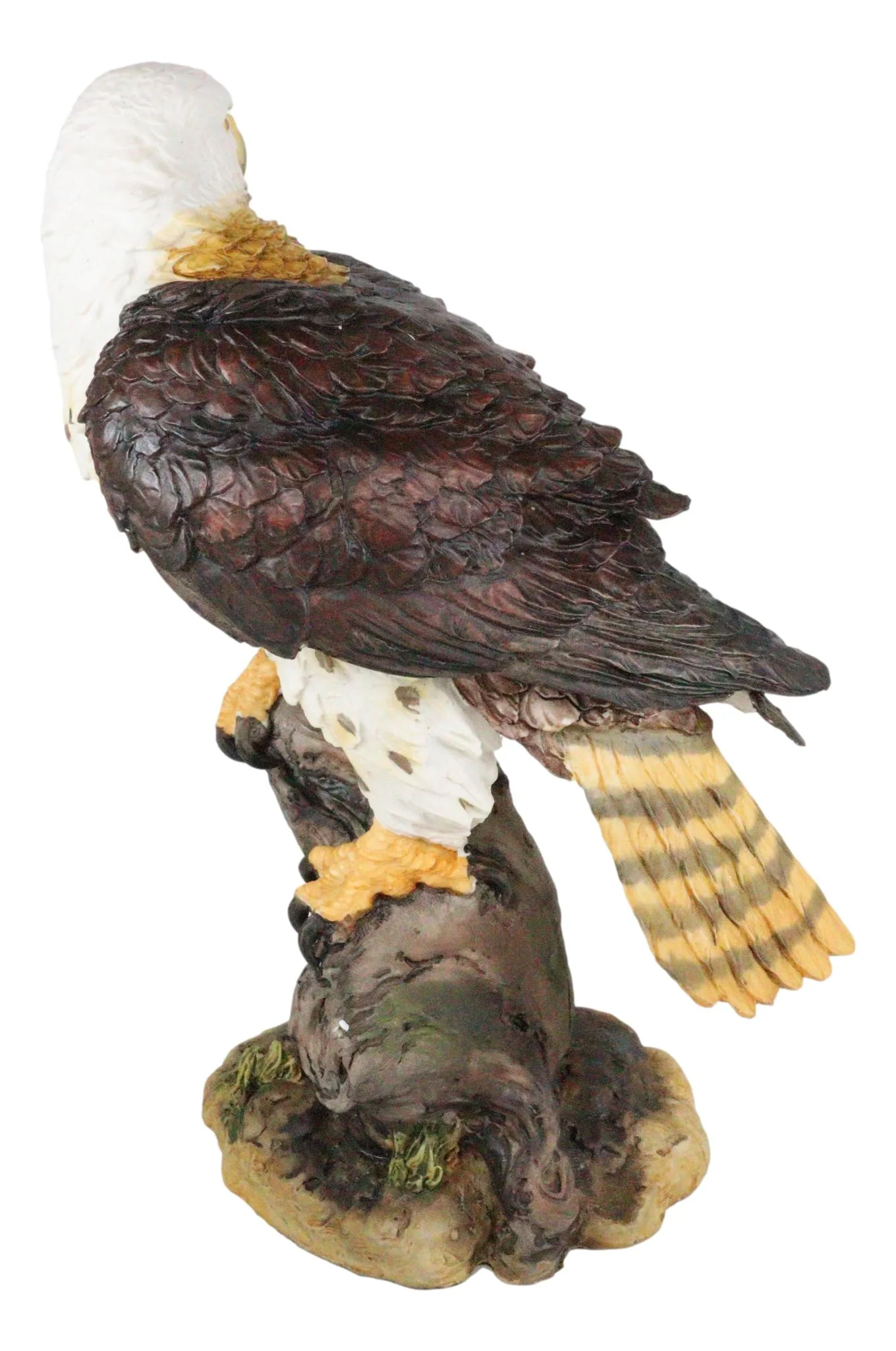 Wildlife Bald Eagle On Tree Stump Statue Birds Of Prey Figurine 10"H - Image 5