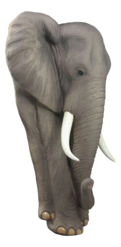 Ebros Woolly Safari Marching Bush Elephant Wall Decor 18" Tall 3D Sculpture Plaque Figurine Symbol of Nobility and Strength Feng Shui Symbol Excellent Home Decor Gift for Wildlife Nature Lovers - Image 2