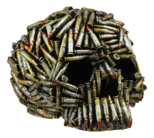 Ebros World War Bullet Shell Casings Skull Statue 6.5'L Skulls Figurine - Image 2