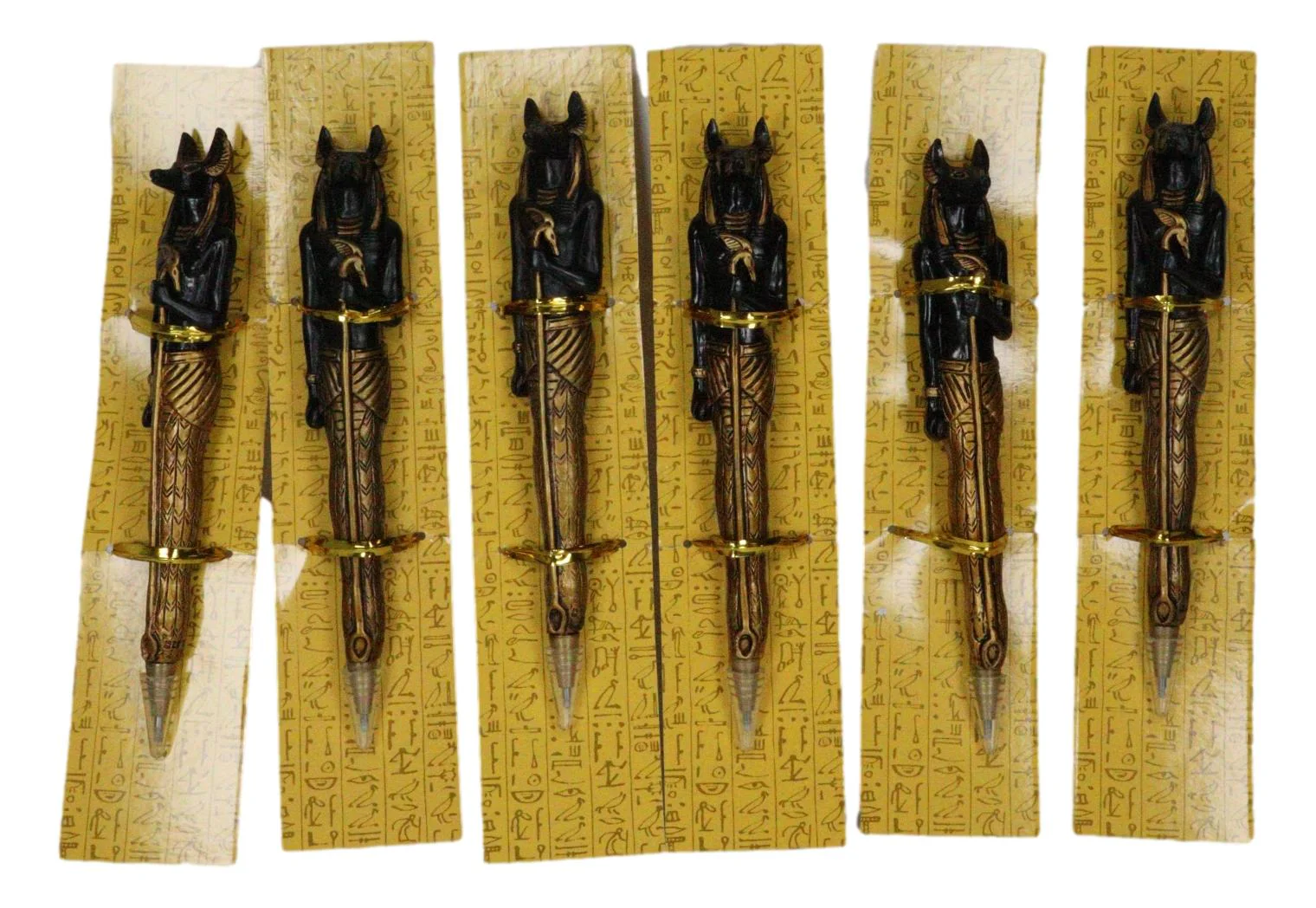 Egyptian Anpu Temple Of Anubis Hieroglyphic Ballpoint Pen Set of 6 Gods Of Egypt - Image 5