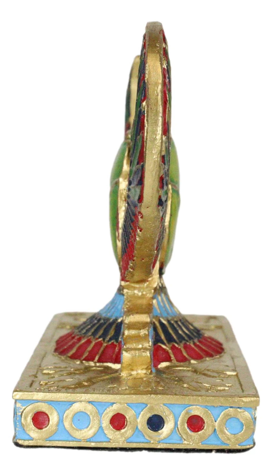 Egyptian Beautiful Golden Winged Scarab Amulet Ankh Symbol of Rebirth Figurine - Image 2
