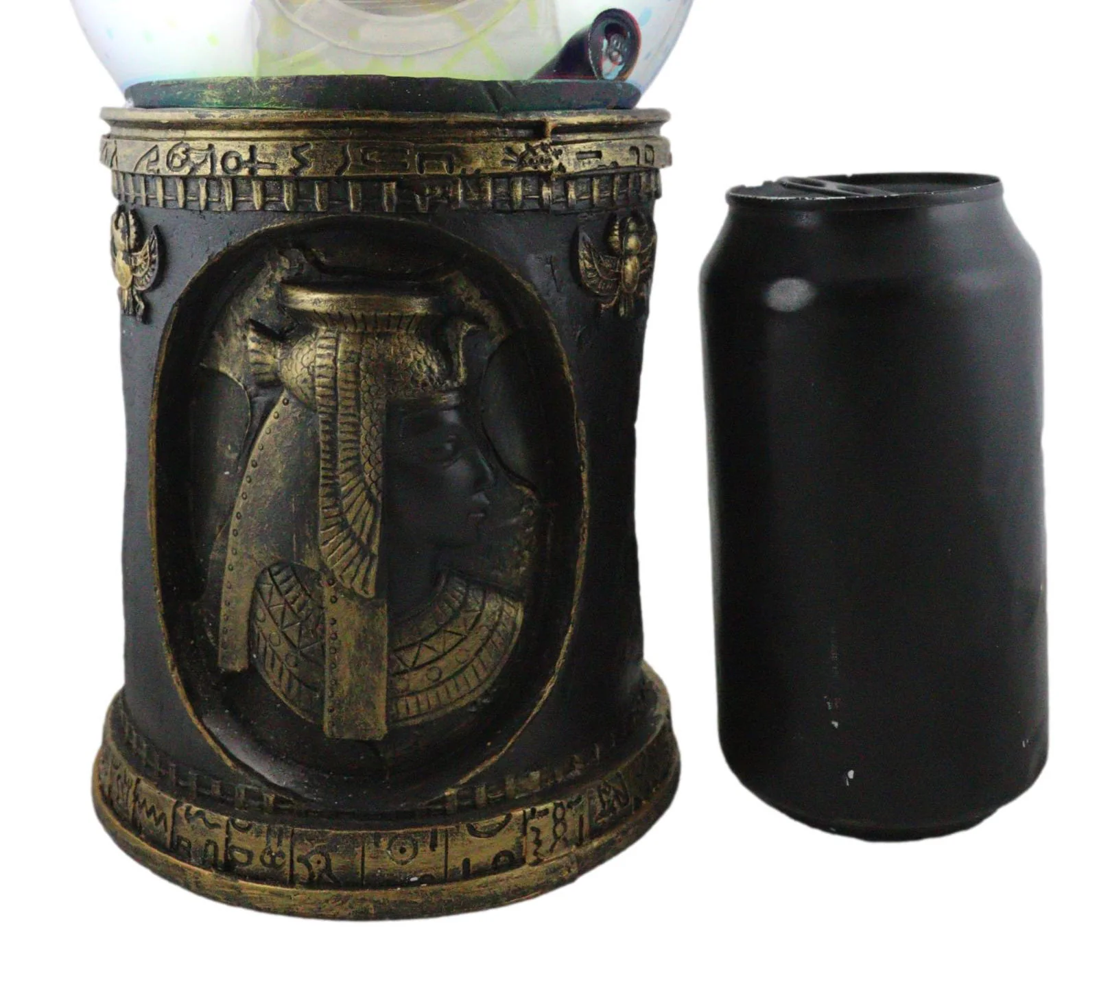 Egyptian Cleopatra Golden Column With Nefertiti Bastet LED Light Glass Ball - Image 6