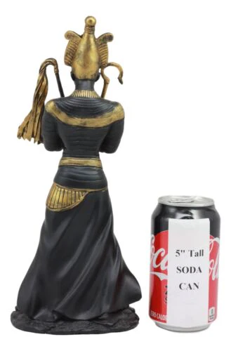 Ebros Egyptian God of The Dead Osiris Holding Crook and Flail Statue In Black And Gold - Image 5