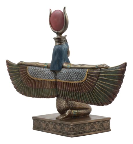 Egyptian Goddess Of Motherhood And Magic Isis Ra Kneeling With Open Wings Statue - Image 6