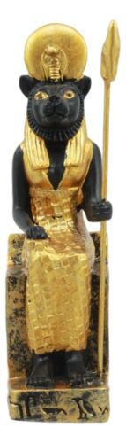 Egyptian Solar Lioness Goddess Sekhmet On Throne Dollhouse Miniature 3"H - Image 3